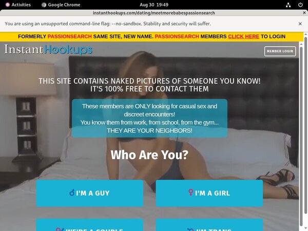 Instant Hookups Website Password