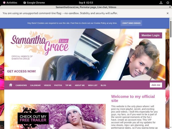 Samanthagracelive.modelcentro.com Day Trial Membership